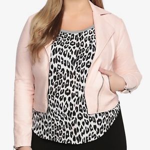 Torrid - Vegan Faux Leather Moto Jacket Pale Pink
